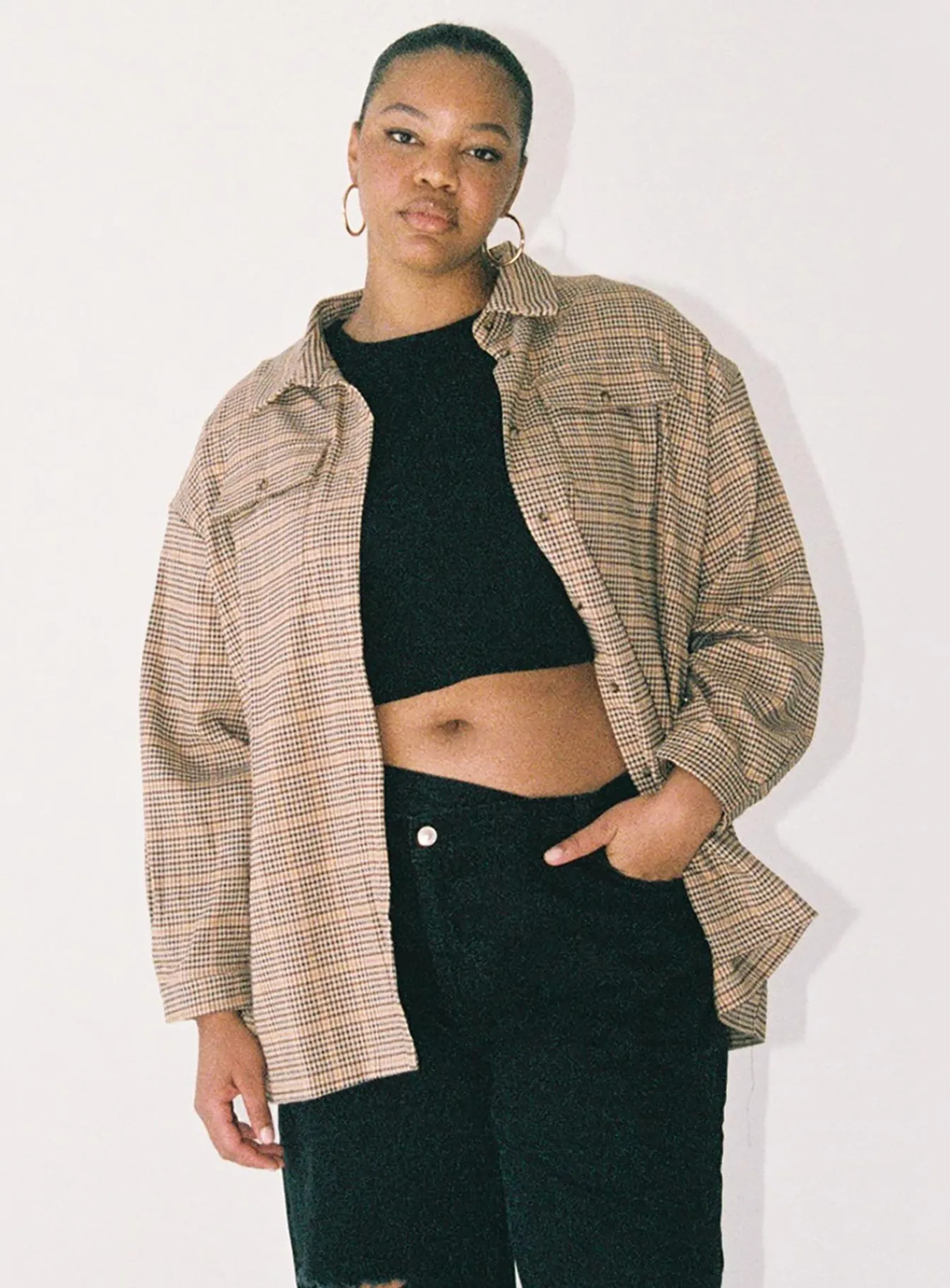 Princess Polly Willa Shirt Curve Brown Cheap