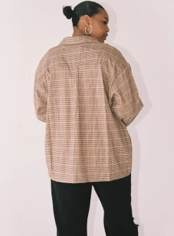 Princess Polly Willa Shirt Curve Brown Cheap
