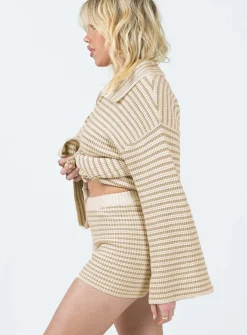 Princess Polly Willbar Knit Shorts  White / Beige Online