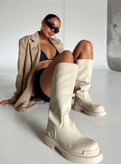 Princess Polly Willink Boots Ecru Off White Flash Sale