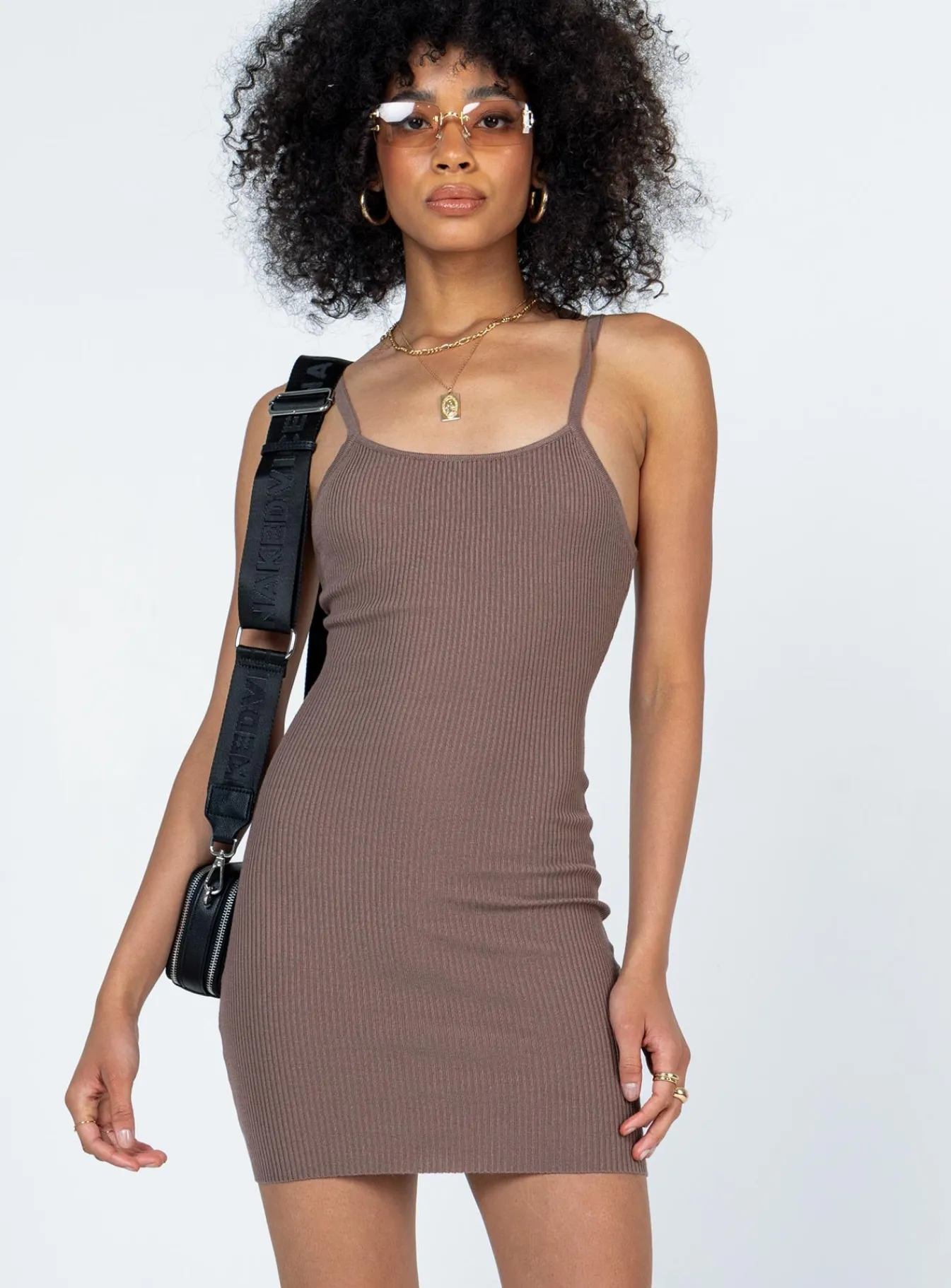 Princess Polly Wilson Mini Dress Brown Hot