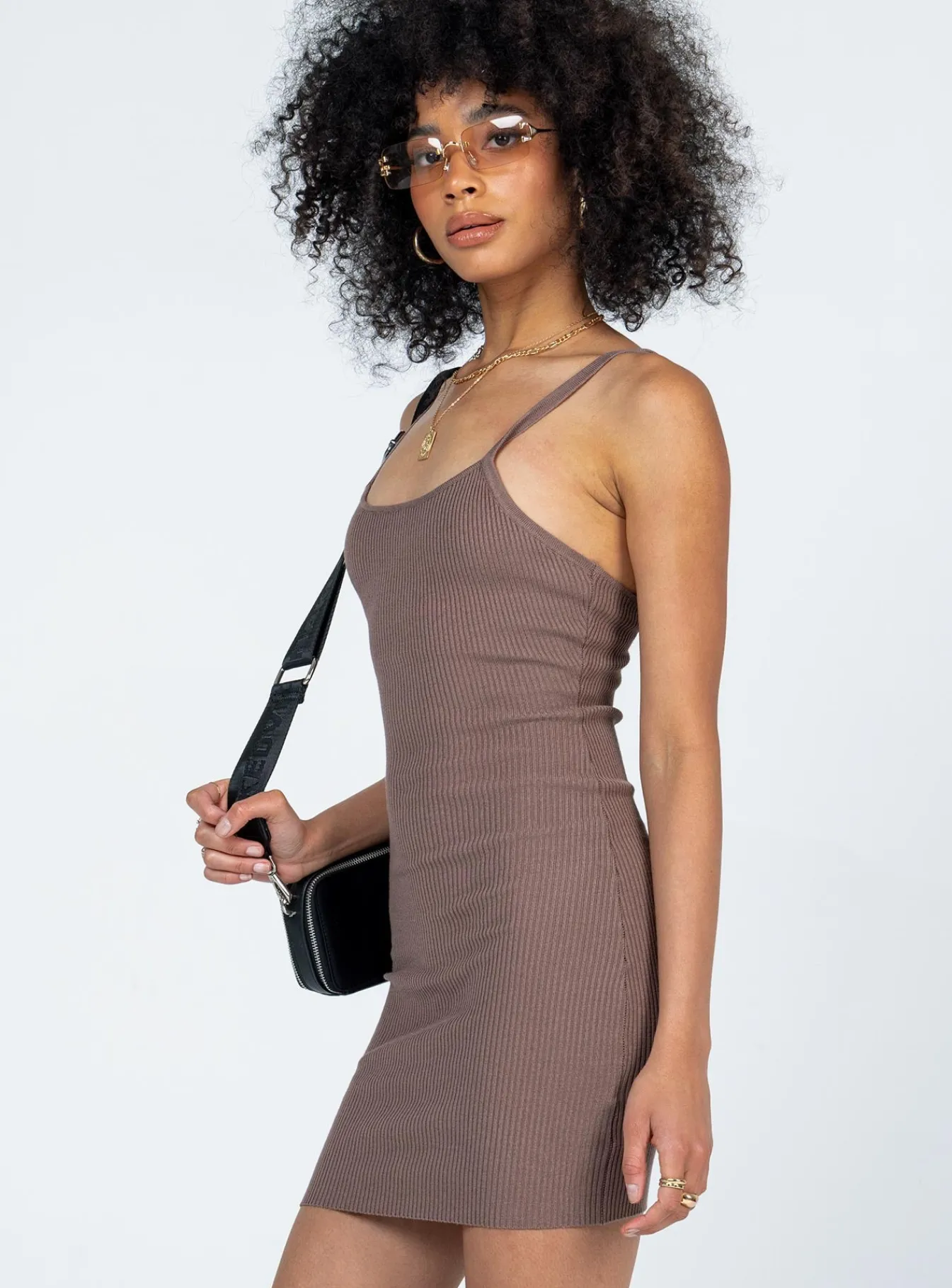 Princess Polly Wilson Mini Dress Brown Hot