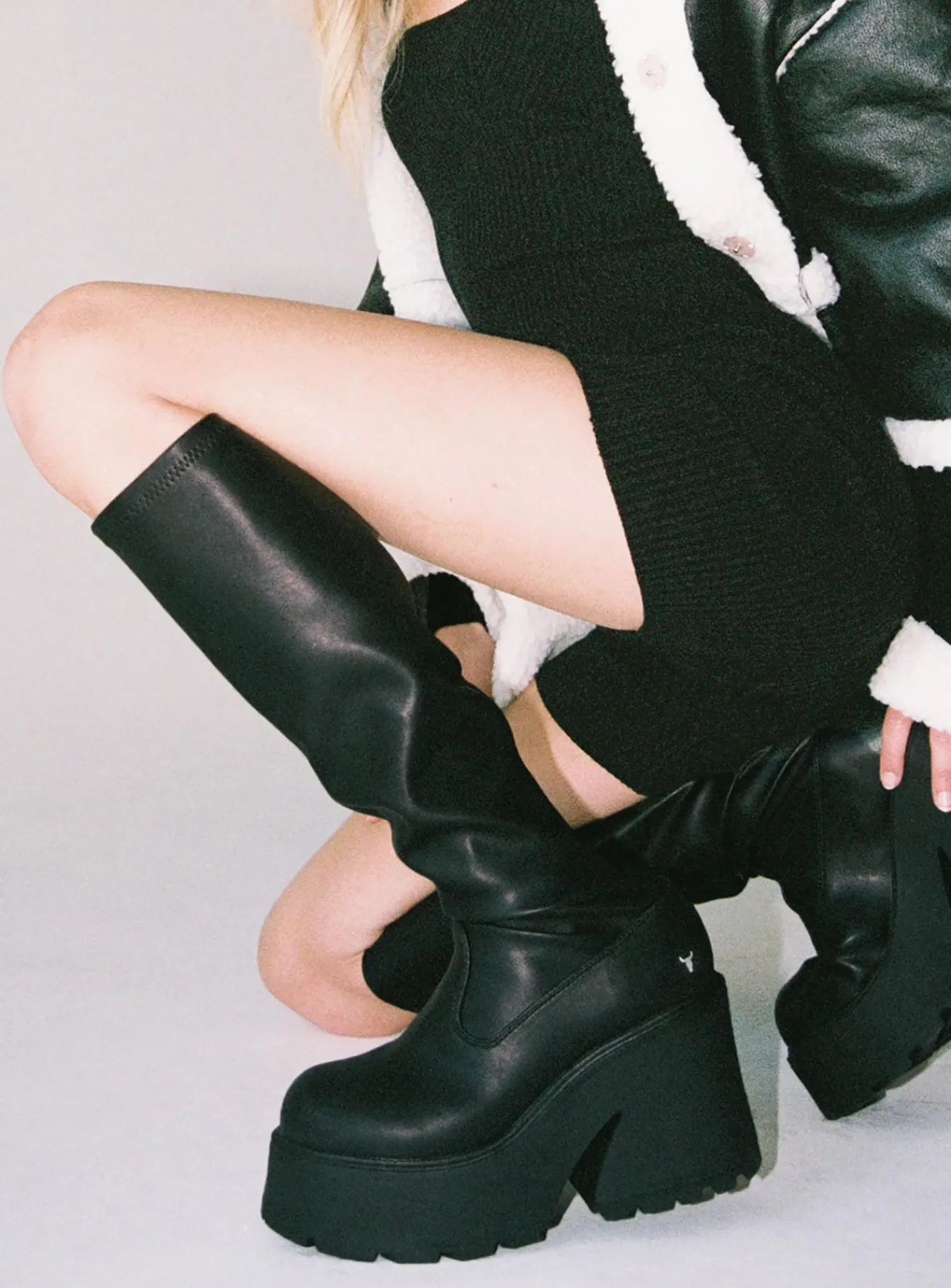 Princess Polly Windsor Smith Fusestretch Sock Boot Black Sale