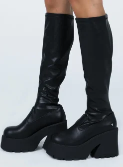 Princess Polly Windsor Smith Fusestretch Sock Boot   Black Sale