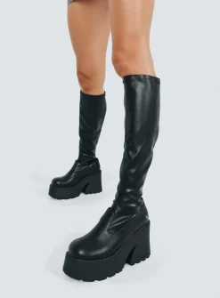Princess Polly Windsor Smith Fusestretch Sock Boot Black Sale