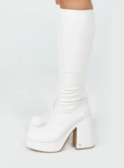 Princess Polly Windsor Smith Highkey Platform Knee High Boots Snow Cheap