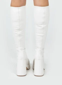 Princess Polly Windsor Smith Highkey Platform Knee High Boots Snow Cheap