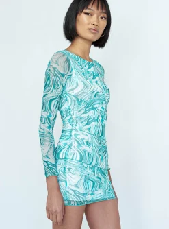 Princess Polly Winston Mini Dressswirl   Green Flash Sale