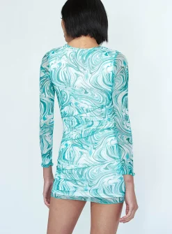 Princess Polly Winston Mini Dressswirl   Green Flash Sale