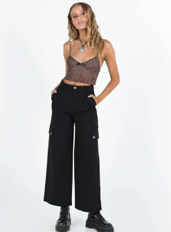 Princess Polly Worley Cargo Pants Black Shop