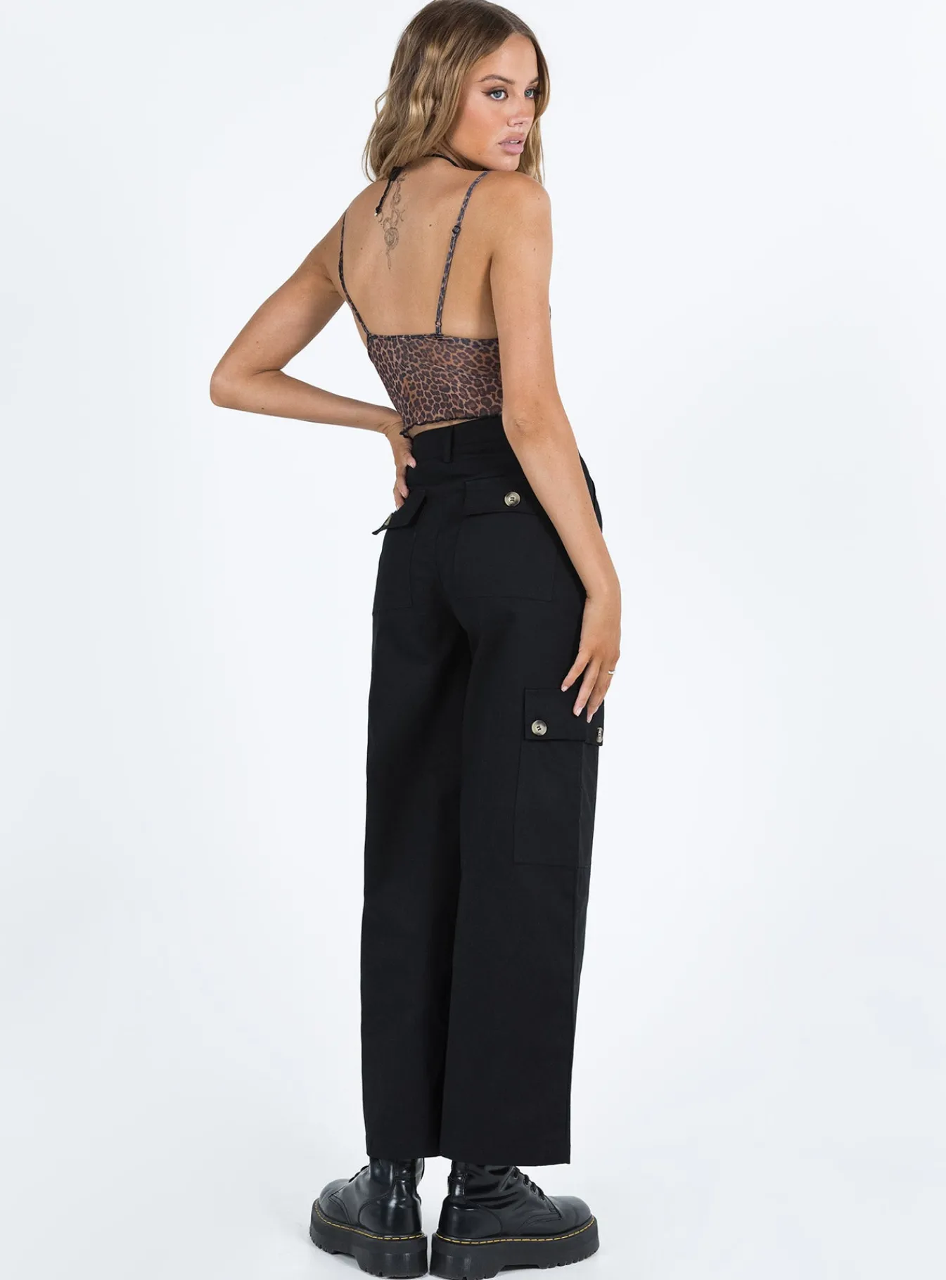 Princess Polly Worley Cargo Pants Black Shop
