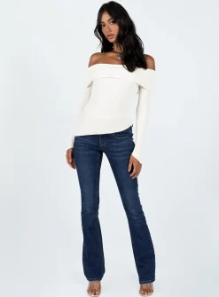 Princess Polly Wyandra Off The Shoulder Knit Sweater White Store
