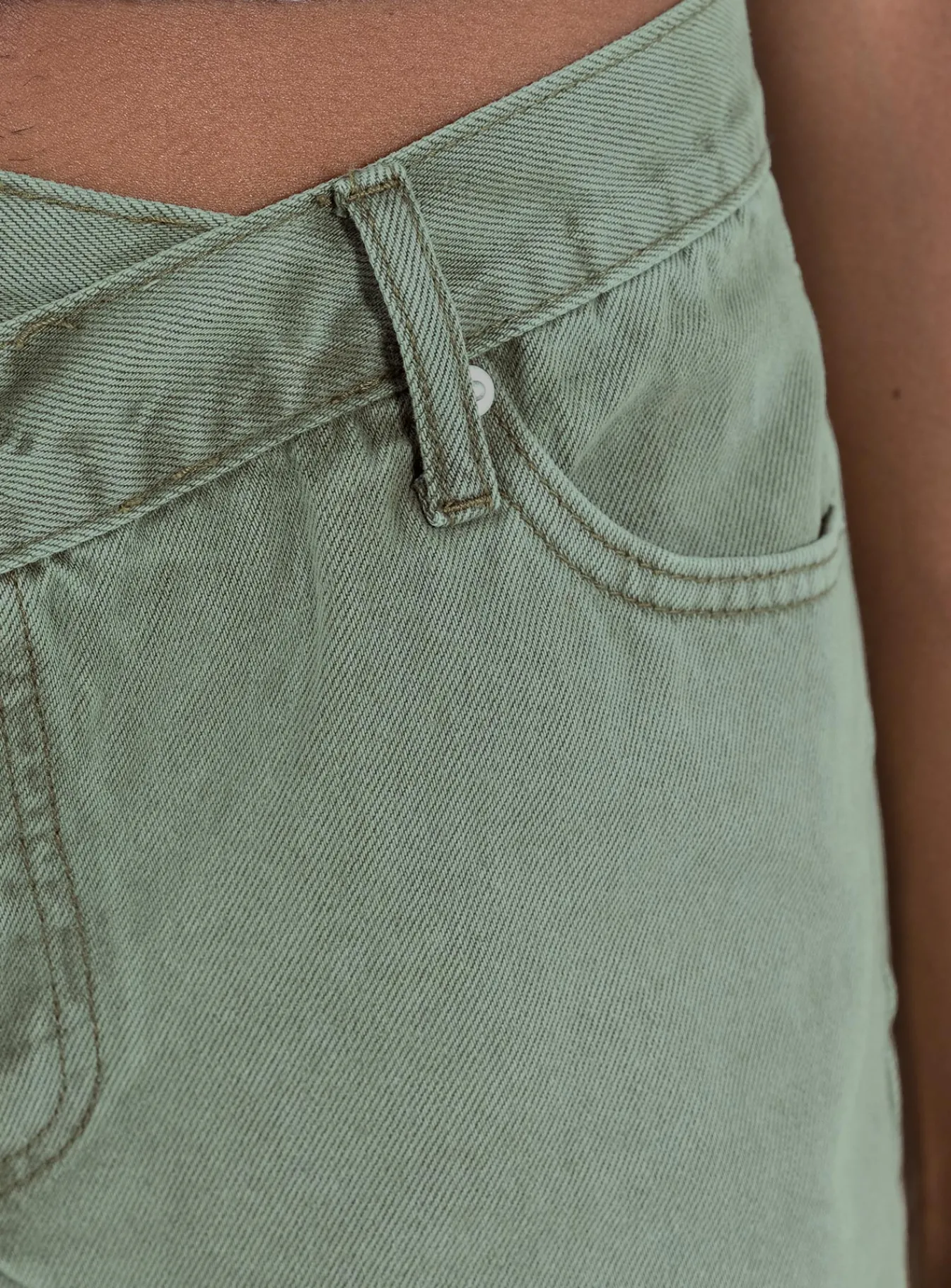 Princess Polly Xena Denim Shorts Green Flash Sale