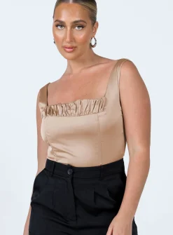 Princess Polly Ximena Bodysuit  Beige New