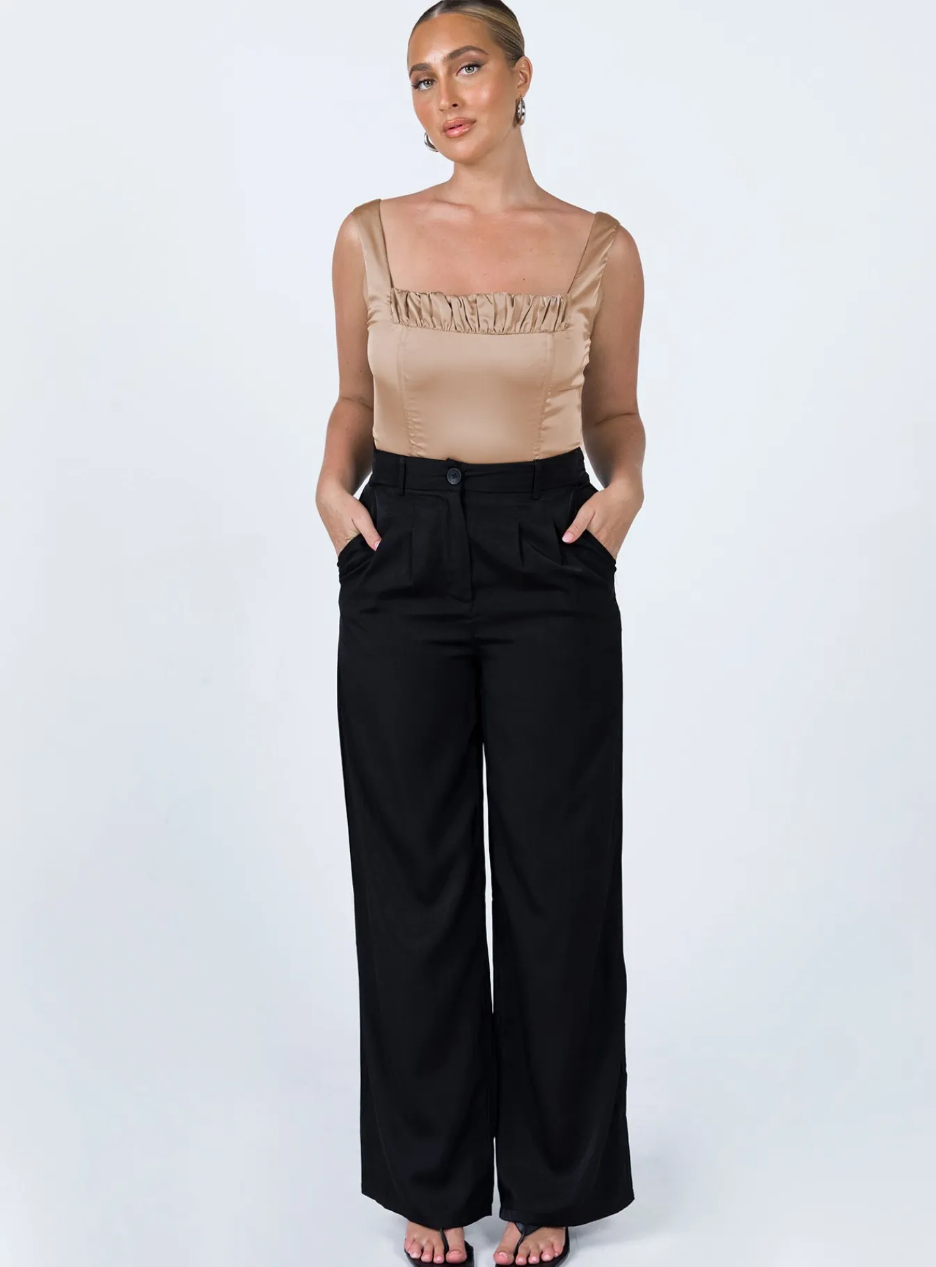 Princess Polly Ximena Bodysuit Beige New