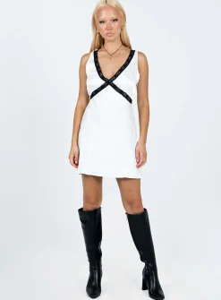 Princess Polly Yaralla Mini Dress White / Black New