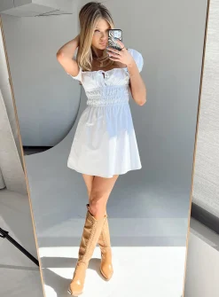 Princess Polly Yasmina Mini Dress  White Discount