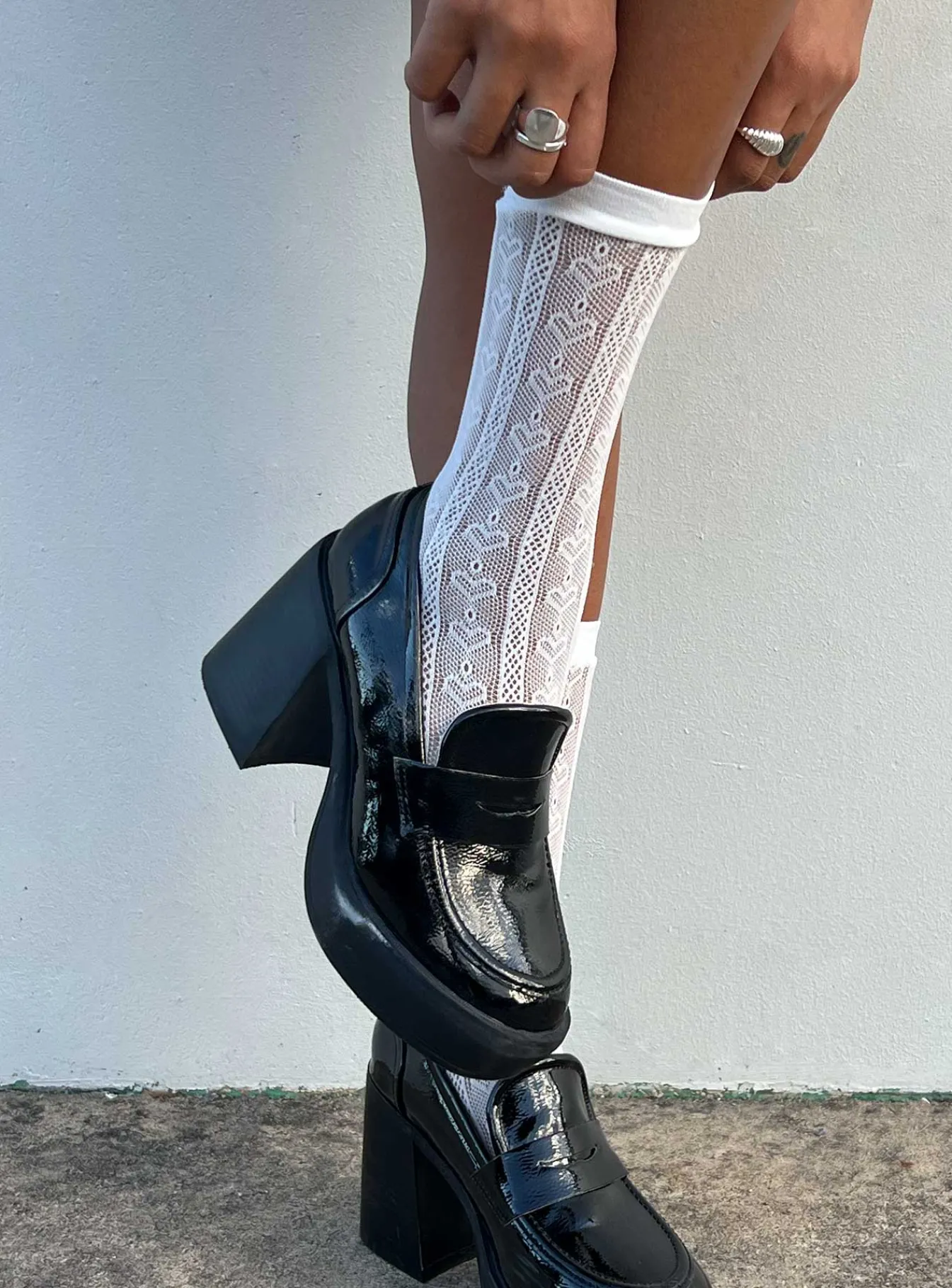 Princess Polly Yelena Heart Socks White Discount