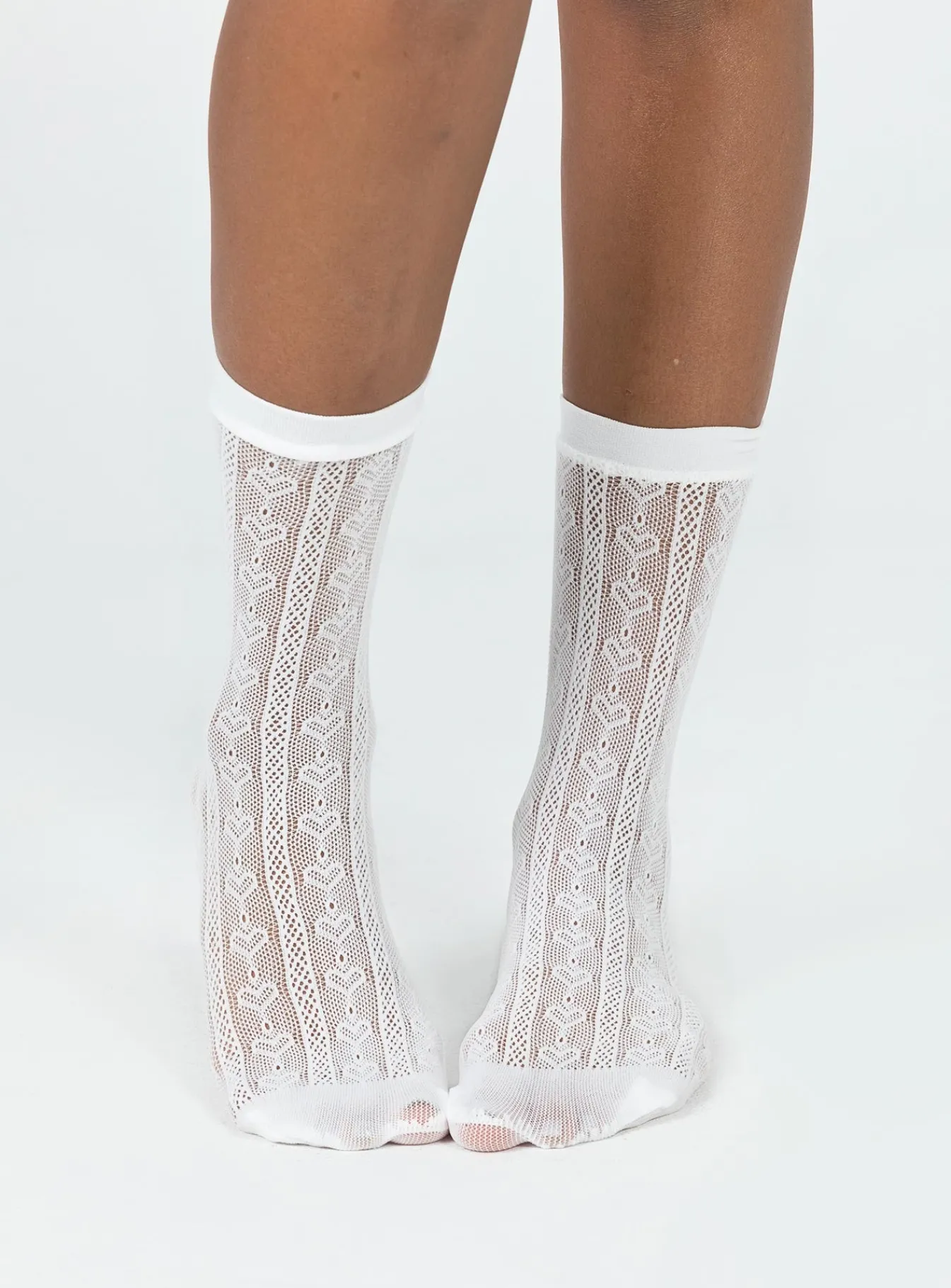 Princess Polly Yelena Heart Socks White Discount
