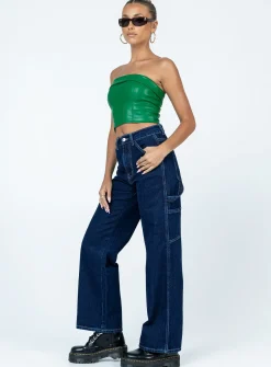 Princess Polly Ysabel Dark Wash Cargo Jeans  Denim Online