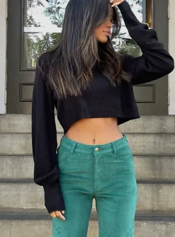Princess Polly Zahara Cropped Turtleneck Sweater Black Store