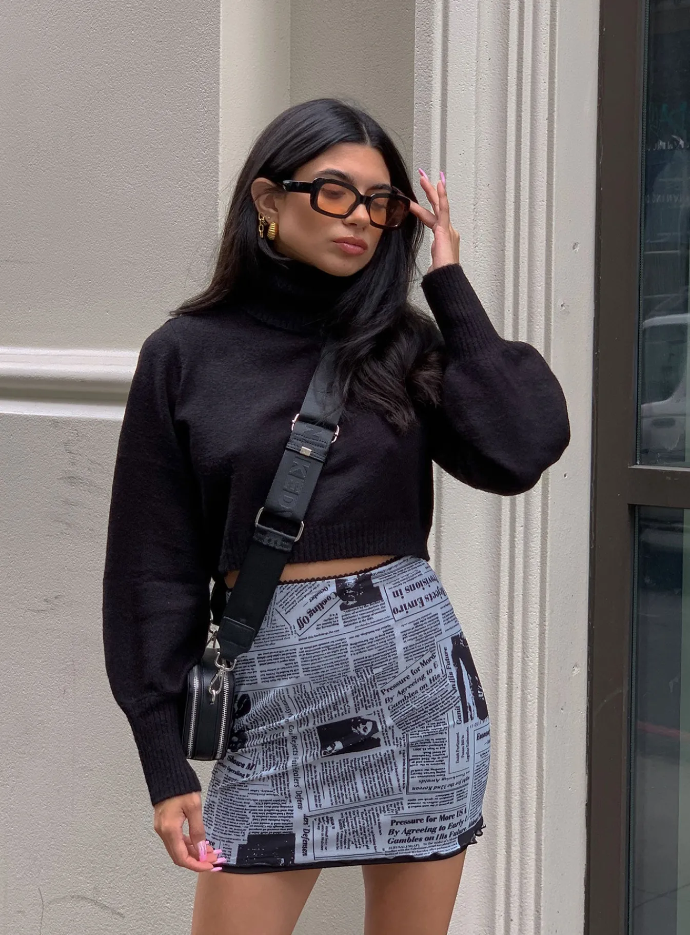 Princess Polly Zahara Cropped Turtleneck Sweater Black Store