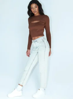 Princess Polly Zaiden Straight Leg Jeans Light Blue Wash  Denim Fashion
