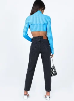 Princess Polly Zaiden Straight Leg Jeansdenim   Black New