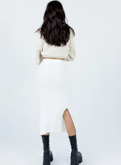 Princess Polly Zanna Midi Skirt White Clearance
