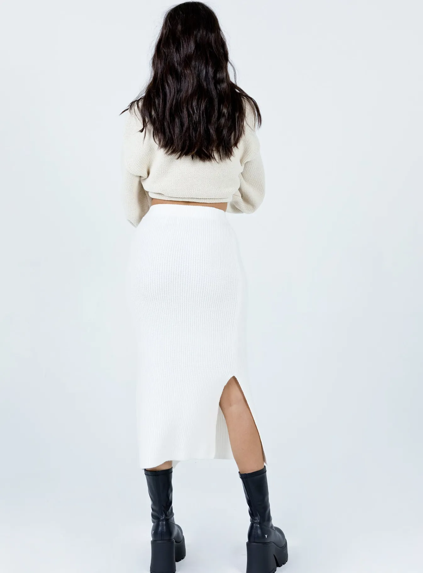 Princess Polly Zanna Midi Skirt White Clearance