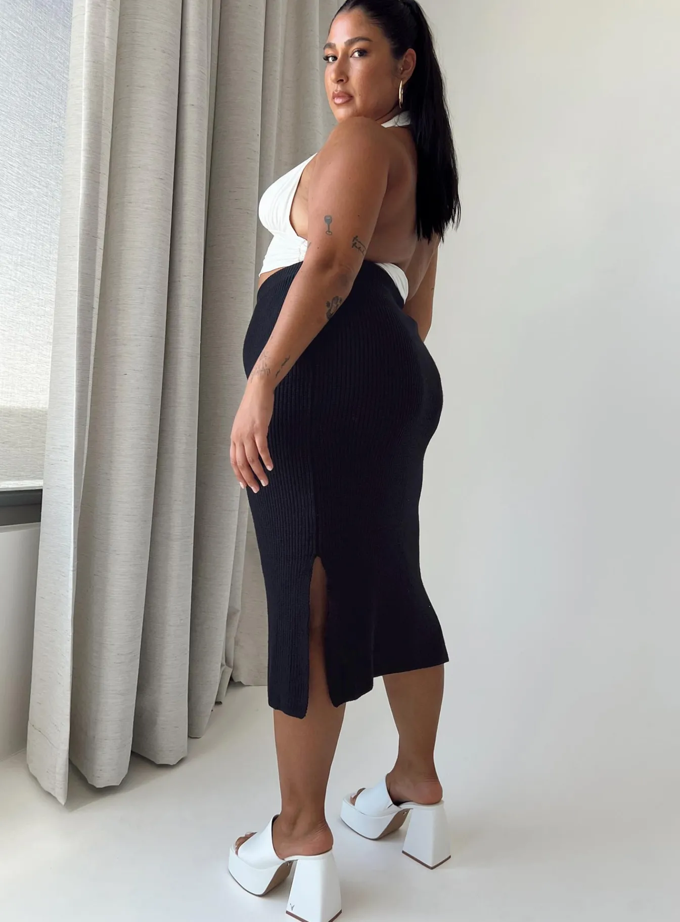 Princess Polly Zanna Midi Skirtcurve Black Best