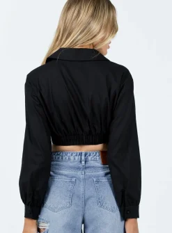 Princess Polly Zaxton Long Sleeve Top Black Best