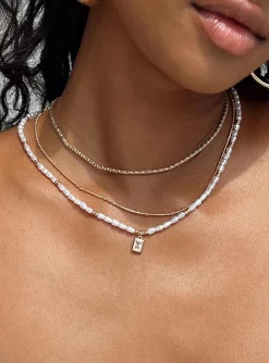 Princess Polly Zealy Necklace/ White   Gold Cheap