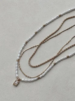Princess Polly Zealy Necklace/ White   Gold Cheap