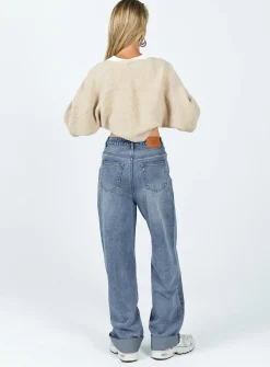 Princess Polly Zeira Wide Leg Jeans Mid Wash  Denim Shop