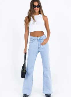 Princess Polly Zelkova Flared Jeans Mid Wash  Denim Best Sale