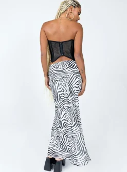 Princess Polly Ziggy Maxi Skirt/ White Black Shop
