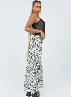 Princess Polly Ziggy Maxi Skirt/ White Black Shop