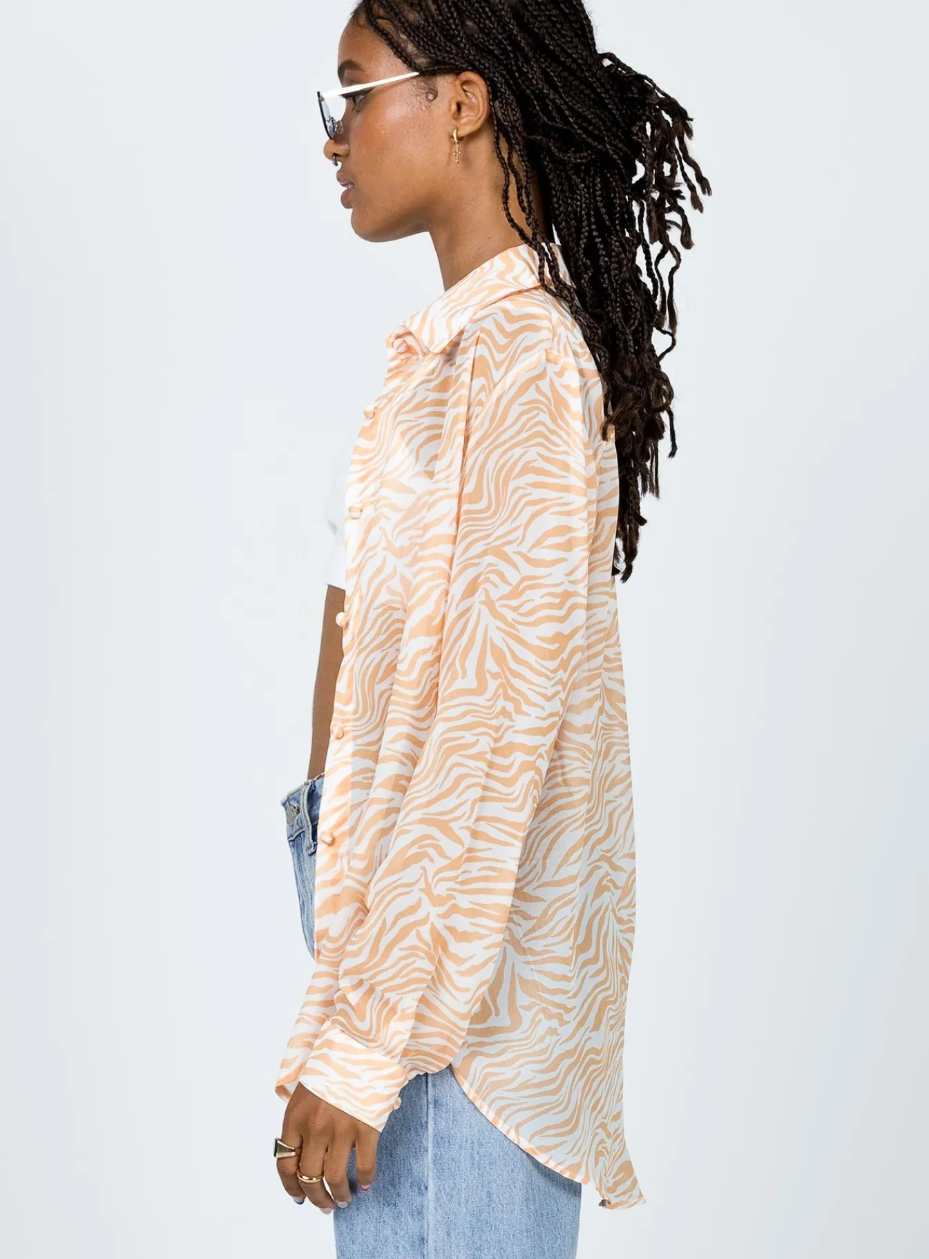 Princess Polly Ziggy Shirt Orange New