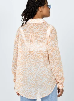 Princess Polly Ziggy Shirt Orange New