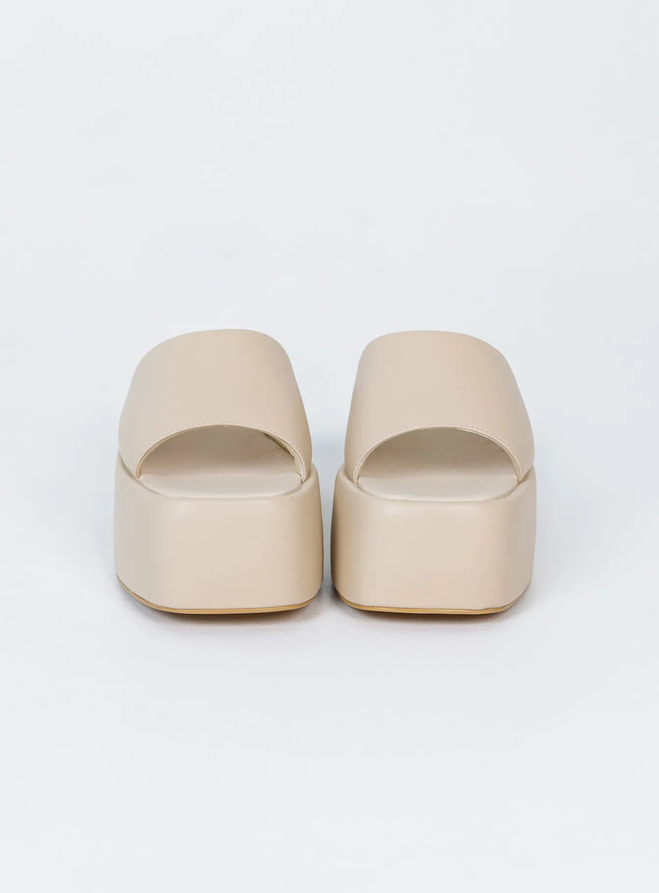 Princess Polly Zimmer Platform Sandals Cream Clearance