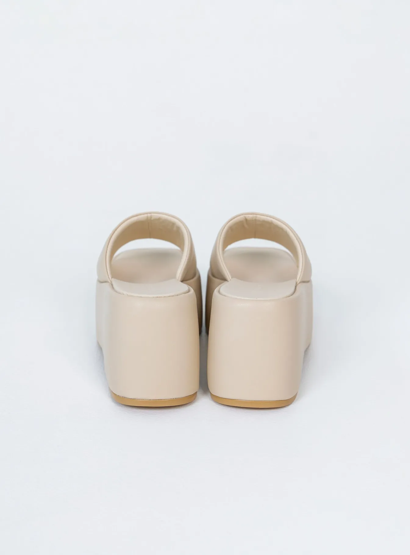 Princess Polly Zimmer Platform Sandals Cream Clearance