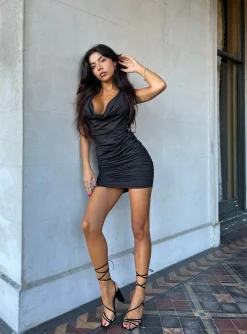Princess Polly Zoeva Mini Dress Black Cheap