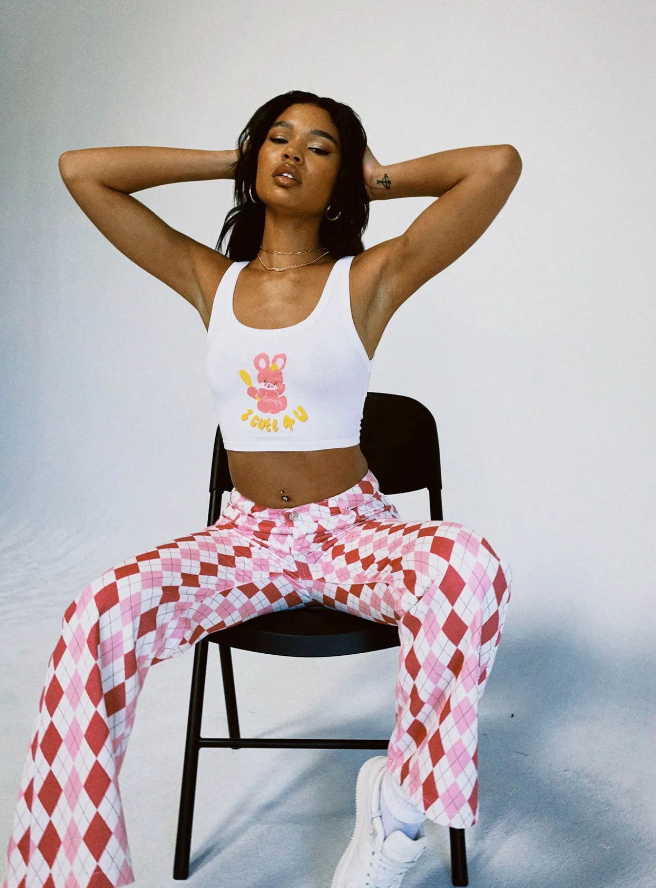 Princess Polly Zoey Argyle Straight Leg Pant Pink Outlet