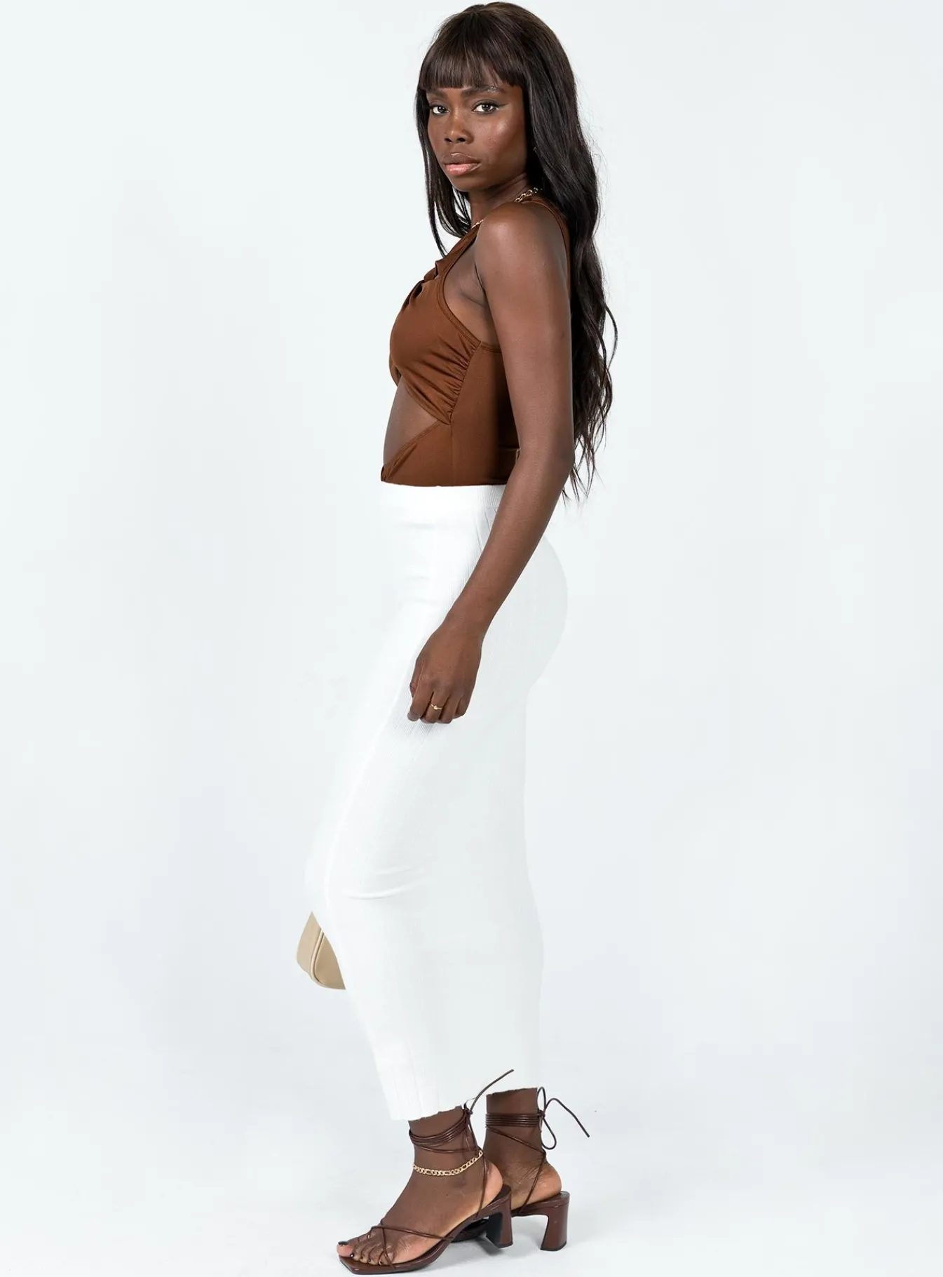 Princess Polly Zyler Maxi Skirt White Outlet