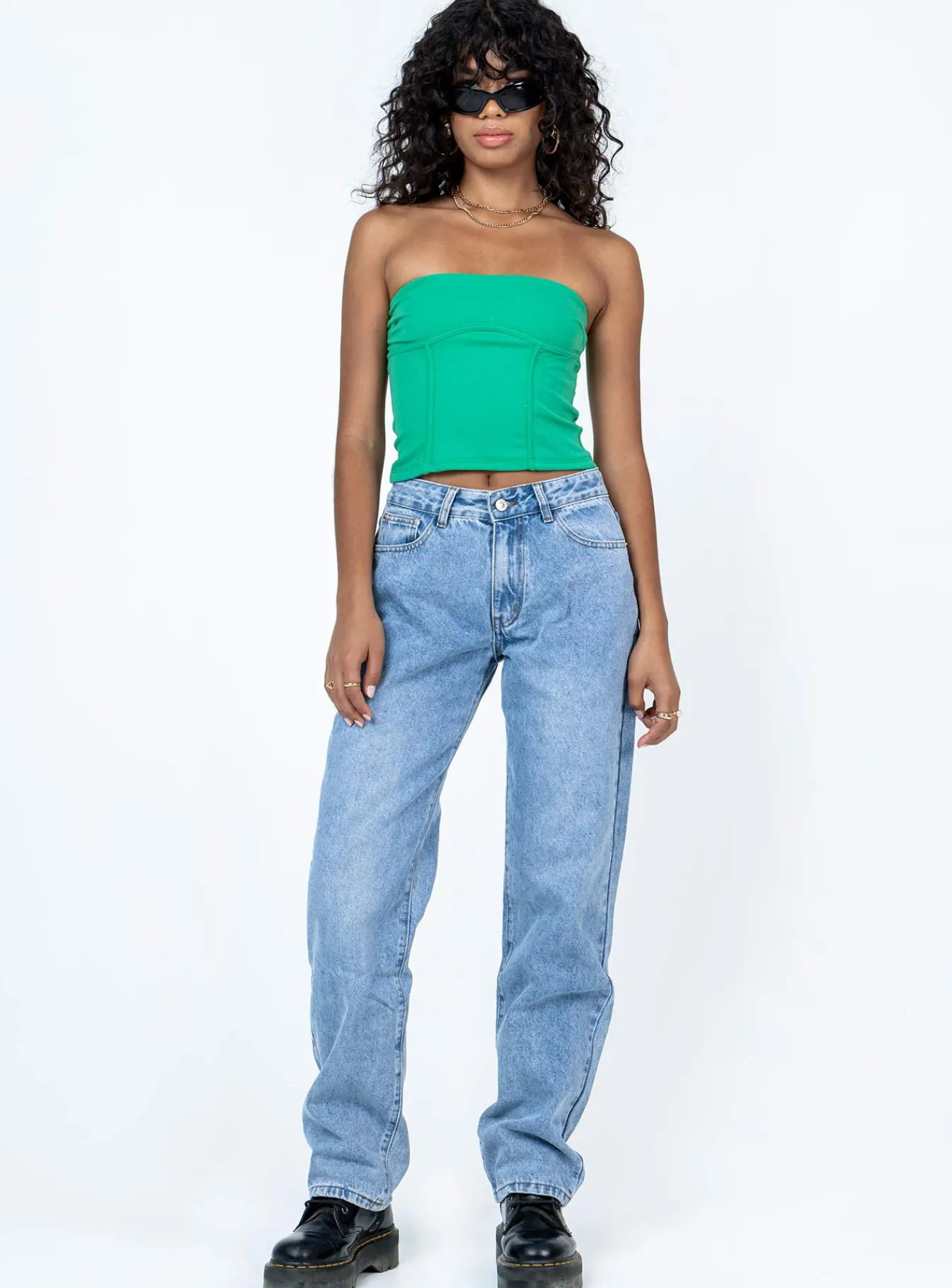 Princess Polly Zyra Strapless Top Green Discount